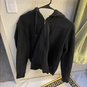 Black hooded jacket